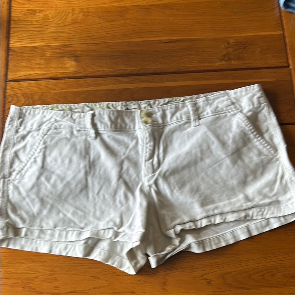 White Casual Shorts